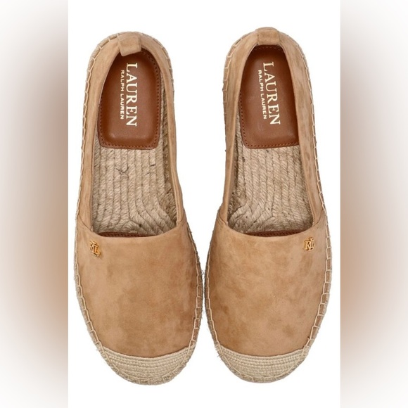Ralph Lauren Cameryn Logo Plaque Espadrilles Size 7 Chestnut color - Picture 2 of 3
